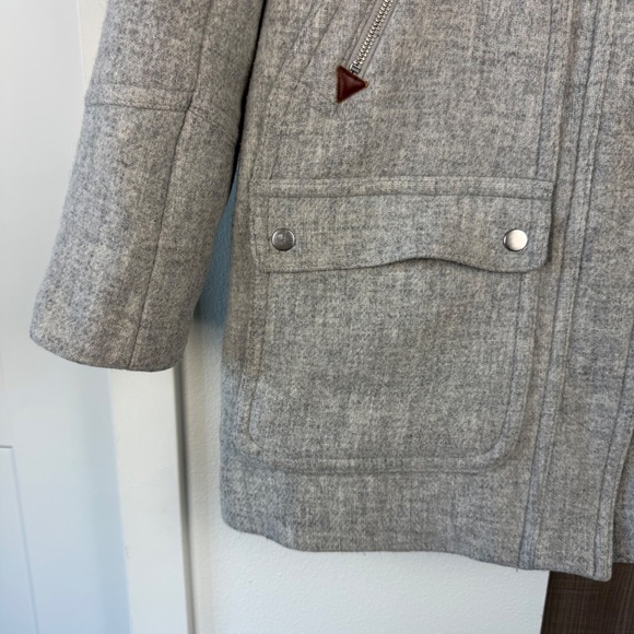 J. Crew Heather Gray Chateau Parka Italian Wool Stadium Cloth Coat Jacket - Picture 10 of 16